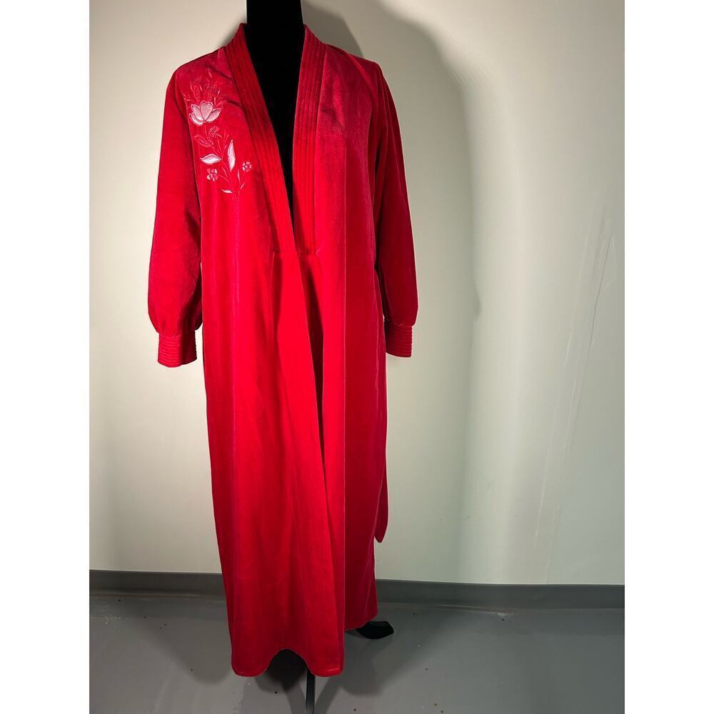 Women, red velvet, Robe  Size ￼44 Vintage 80s NWOT